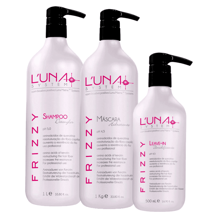 Kit Manutençao Luna Frizzy (Shampoo, Máscara e Leave-in) 1 Litro (0)